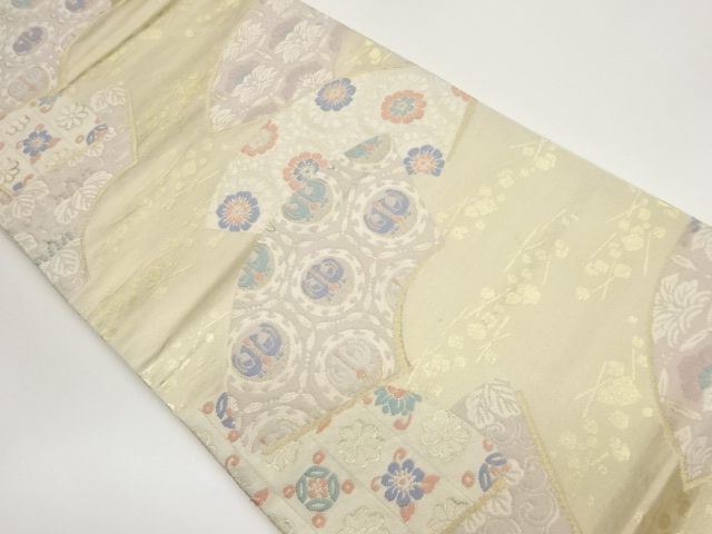 JAPANESE FUKURO OBI / WOVEN FLORAL PLANTS